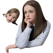 school girls in classroom setting sticker