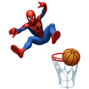 spiderman dunking sticker