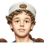 brown haired boy portrait sticker