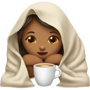 girl inside a blanket sipping coffee eyes closed sticker