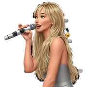 girl singing with microphone sticker