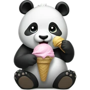 Panda eating ice cream sticker