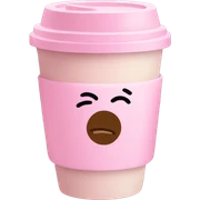 Pastel Pink coffee to go sticker