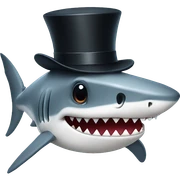 Shark with a top hat sticker