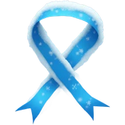 Blue ribbon with snow sticker