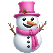 Pink snowman sticker