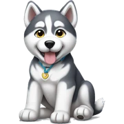 Husky puppy sitting  sticker