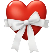 Red heart with white bow sticker
