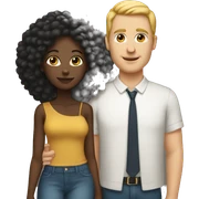 Black woman and white man couple sticker