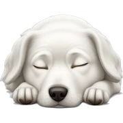 White dog sleeping sticker