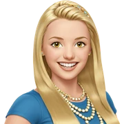 smiling blonde girl with jewelry sticker