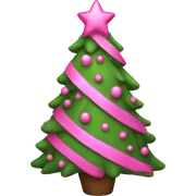 pink christmas tree sticker