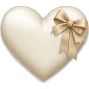 white heart with beige bow sticker