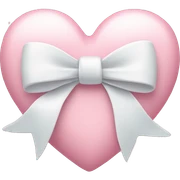 Pastel pink heart with white bow sticker