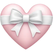 Pastel pink heart with white bow sticker