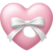 Pastel pink heart with white bow sticker