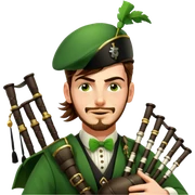 Green Bagpiper sticker