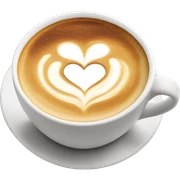 Latte with heart latte art sticker