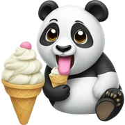 Panda eating ice cream sticker