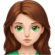 A girl with long brown hair and green eyes  sticker