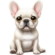 cute french bulldog sitting sticker