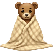 Teddy bear wearing a blanket sticker