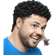 smiling male portrait in blue sticker