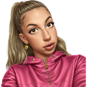 girl in jacket with jewelry sticker