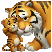 Tiger kissing with bear sticker