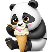 Panda eating ice cream sticker