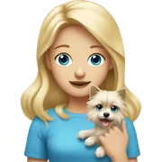 Blonde girl blue eyes holding spitz  sticker