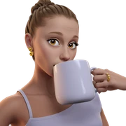 girl with mug and earrings sticker