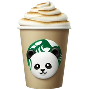 Starbucks with a panda logo sticker