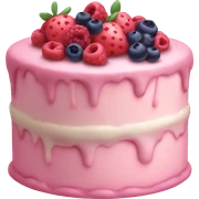 Pastel pink cake with berries  sticker