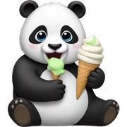 Panda eating ice cream sticker