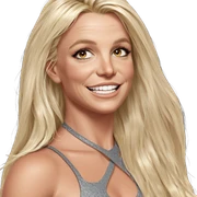 blonde girl with a smile sticker