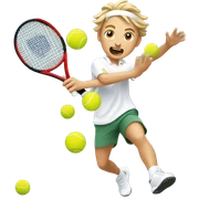 Tennis explosion Caucasian sticker