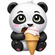 Panda eating ice cream sticker