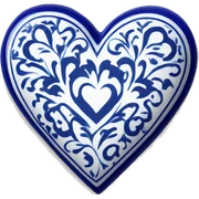 Heart with blue deruta pattern sticker