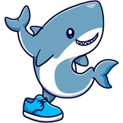 Tiburón con zapatos azules  sticker