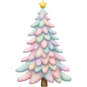 Pastel Christmas tree sticker