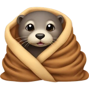 otter cozy in blanket sticker