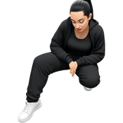 girl in black attire sticker