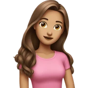 beautiful girl long brown hair pink top sticker