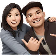 happy girl and boy outdoors sticker