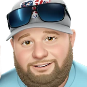 smiling boy in baseball cap sticker