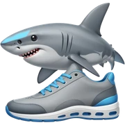 Shark with shoes sticker