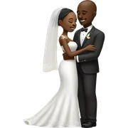African Bride and Groom. Hugging each other. Eyes closed. sticker