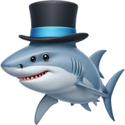 Shark with a top hat sticker