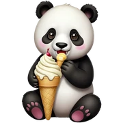 Panda eating ice cream sticker